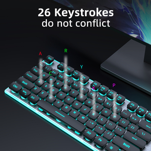 EWEADN Keyboard kabel 104-Key, Keyboard kantor & Gaming dapat disesuaikan dengan antarmuka USB Backlit LED harga grosir untuk komputer PC - Product Image 3
