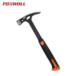 Heavy Duty Construction Shock Resistant Rubberized Non Slip Grip Straight Claw Hammer