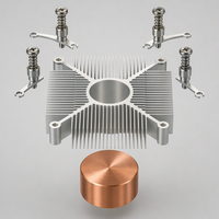 Heatsink CPU Inti Tembaga Murni C1100 Ekstrusi Aluminium AL6063 T5, Radiator Presisi CNC untuk Pendinginan PC Box Embedded