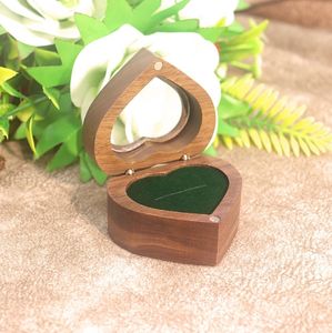 Solid <strong>Wood</strong> Black Walnut Window-Opening Heart-Shape Ring <strong>Box</strong> Elegant Diamond Jewelry <strong>Storage</strong> for Father's Day Gift - Product Image 4