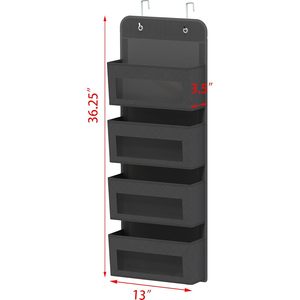 Organisateur de rangement à suspendre sur la porte à 4 poches, gris foncé, pour produits pour bébés - Product Image 2