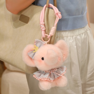 Llavero de Peluche de Elefante con Lazo y Vestido Floral de 16 CM, Colgante para Mochila, Regalo de Cumpleaños para Niñas, Souvenir del Zoológico - Product Image 4