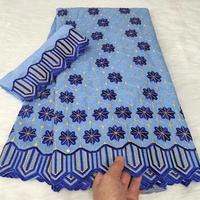 Tissu en coton brodé de dentelle nigériane africaine pour robes et jupes pour femmes, tissu en dentelle infusé de paillettes