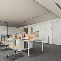 Poste de travail modulaire en bois au design moderne avec écran de séparation pour bureaux commerciaux, immeubles et écoles