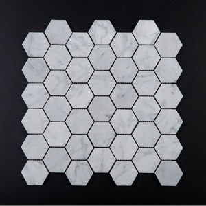 Mosaicos hexagonales blancos de pentágono, mosaicos hexagonales blancos de goma arábiga - Product Image 4