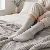 Chaussettes en coton peigné et laine jacquard personnalisées de haute qualité, chaussettes d'hiver écologiques, respirantes et thermiques, unisexes