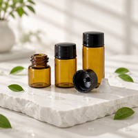 Bouteilles en verre colorées 1ml 2ml 3ml 5ml, petits flacons colorés avec bouchon à vis en plastique noir, pour huile essence et emballage d'échantillons, 10 pièces