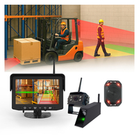 Sistema de Detección de Peatones MCY AI, Sistema de Advertencia de Punto Ciego Anticollisión, Monitor de 7 Pulgadas, IP67, Sistema de Cámara Inalámbrica 2.4G para Montacargas
