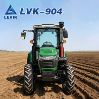Tracteur à roues haute performance 90 CV 4x4 EPA avec attelage 3 points et semoir pour terres agricoles, pépinières et jardins