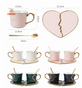 Nuove <span class=keywords><strong>Tazze</strong></span> Creative per <span class=keywords><strong>Colazione</strong></span> per Innamorati <span class=keywords><strong>Set</strong></span> <span class=keywords><strong>di</strong></span> <span class=keywords><strong>Tazze</strong></span> <span class=keywords><strong>da</strong></span> Caffè in Ceramica con Design a Cuore - Product Image 5