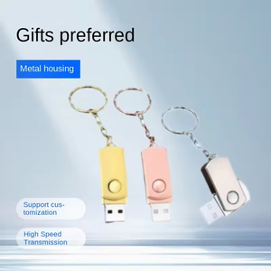 Clé USB pivotante en métal doré avec porte-clés, élégante clé USB en métal doré avec porte-clés - Product Image 6
