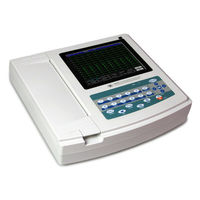 CONTEC ECG1200G Electrocardiógrafo Portátil de 12 Canales, Máquina de Electrocardiografía, Software USB Táctil, Interpretación e Impresión