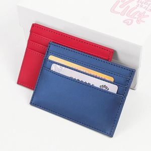 Portefeuille fin pour cartes de crédit X418 personnalisable en couleur bonbon, porte-cartes en cuir PU pour cartes de crédit, d'identité et de visite - Product Image 4