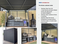 Système de barbecue arrière-cour Pod préconstruit personnalisable avec porte refermable Équipement de rassemblement extérieur