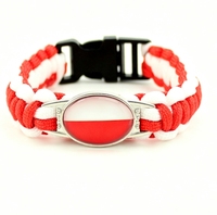 Bracelet en paracorde personnalisé avec le drapeau de la Pologne, bracelet de survie tricoté à la main pour la fête nationale et cadeau commémoratif touristique