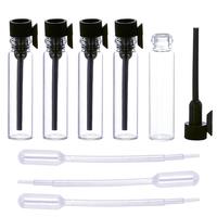 Vente en gros de flacons d'échantillons de parfum MiniGlass de 1 ml, 2 ml, 3 ml avec bouchon noir à bâtonnet pour parfum, huile essentielle, aromathérapie