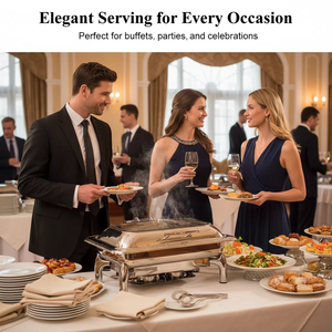 เครื่องอุ่นอาหารแบบฝาพับทำจากสแตนเลสใช้แก๊สสำหรับบุฟเฟ่ต์ใช้ในโรงแรมเชิงพาณิชย์6L สำหรับงานเลี้ยง - Product Image 2