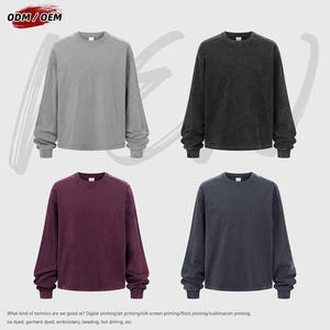 Heavyweight 100%cotton Batik <b>Patchwork</b> Long Sleeve Vintage T-<b>shirt</b> 285grams O-neck Oversized Men's t <b>Shirt</b> for Autumn - Product Image 2