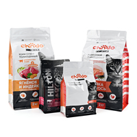Sac de 400g personnalisé avec logo pour aliments pour animaux, refermable, réutilisable, haute barrière, anti-humidité, souple, pour emballage de nourriture pour chats
