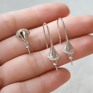 Ganchos para Orejas y Aretes de Plata S925, Accesorios de Joyería Personalizados con Bandeja Vacía para Incrustaciones 1363 - Product Image 2