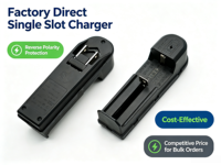 Échantillon Gratuit Chargeur de Batterie Li-ion 18650 AC/DC 500MA 4.2V à Emplacement Unique avec Prise US/EU Sortie 2W pour Appareil Photo et Microphone