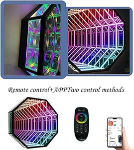 Decorazione della casa all'ingrosso <span class=keywords><strong>3D</strong></span> rettangolo Smart Home LED specchio decorativo infinito - Product Image 5