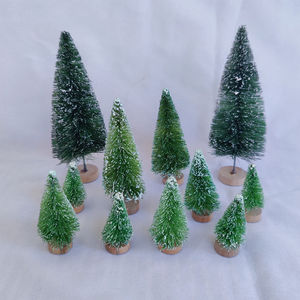 Mini árbol de Navidad con nieve, Mini árbol de aguja de pino, decoración de ventana de escritorio, simulación de árbol de Navidad con Base de madera - Product Image 2