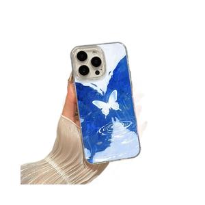 Funda de teléfono con diseño artístico estilo Instagram de ondas de agua y puntos de mariposa, adecuada para iPhone 17/16/15, funda protectora de cobertura total 1 - Product Image 5