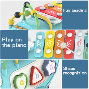 KSF Jouets éducatifs interactifs pour enfants, 6 pièces, <span class=keywords><strong>xylophone</strong></span> arc-en-ciel de dessin animé, avion musical, blocs de puzzle en plastique et piano à clavier - Product Image 3