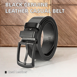 Vintage Genuine Cowhide Leather Belt Alloy <b>Pin</b> Buckle Adjustable Solid Pattern Casual Business Men Belt Custom Logo OEM ODM - Product Image 2