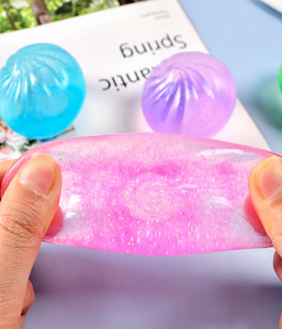 Juguete Antiestrés de Silicona con Polvo Dorado, Brioche Relleno al Vapor, Transparente, con Sensación de Agua, para Aliviar el Estrés - Product Image 6