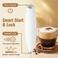 Fouet Électrique Automatique Puissant en Acier Inoxydable Culi, Créeur de Mousse, Piles Duracell, Mousseur à Lait pour Latte Art