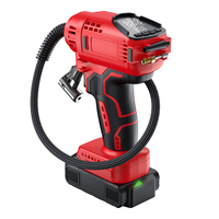 Portable Corded/Cordless 150psi Digital Tire Inflator with Auto-Stop and LED Light Red Plastic