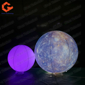 Ballon gonflable planétaire personnalisé avec éclairage LED, ballon gonflable système <span class=keywords><strong>solaire</strong></span> Terre-Lune pour décoration de fête - Product Image 2