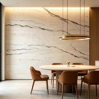 Panneau mural en pierre flexible, marbre blanc avec veines noires, sans joint, pour la salle de bain et la décoration murale des restaurants