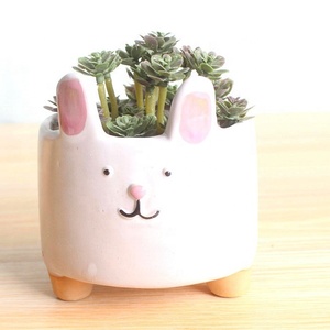 Pots en céramique peints <span class=keywords><strong>à</strong></span> <span class=keywords><strong>la</strong></span> main créatifs personnalisés et écologiques Petits pots de fleurs pour le festival de Pâques Couvre <span class=keywords><strong>la</strong></span> maison et le jardin Pot de plantes en porcelaine - Product Image 4