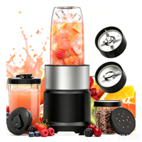 Mixeur personnel multifonction en acier inoxydable 800W, extracteur de jus à mastication pour aliments pour bébés, cuisine domestique, utilisation en extérieur, sans BPA, pour noix