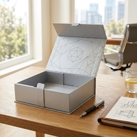 Boîte cadeau de luxe avec logo personnalisé, boîte en carton gris magnétique, boîte d'emballage pliable, vente en gros pour l'électronique, les bijoux, les coffrets cadeaux