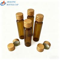 Capsules en aluminium doré de 18 mm pour flacon en verre ambré de 10 ml, pour sirop ou vinaigre.