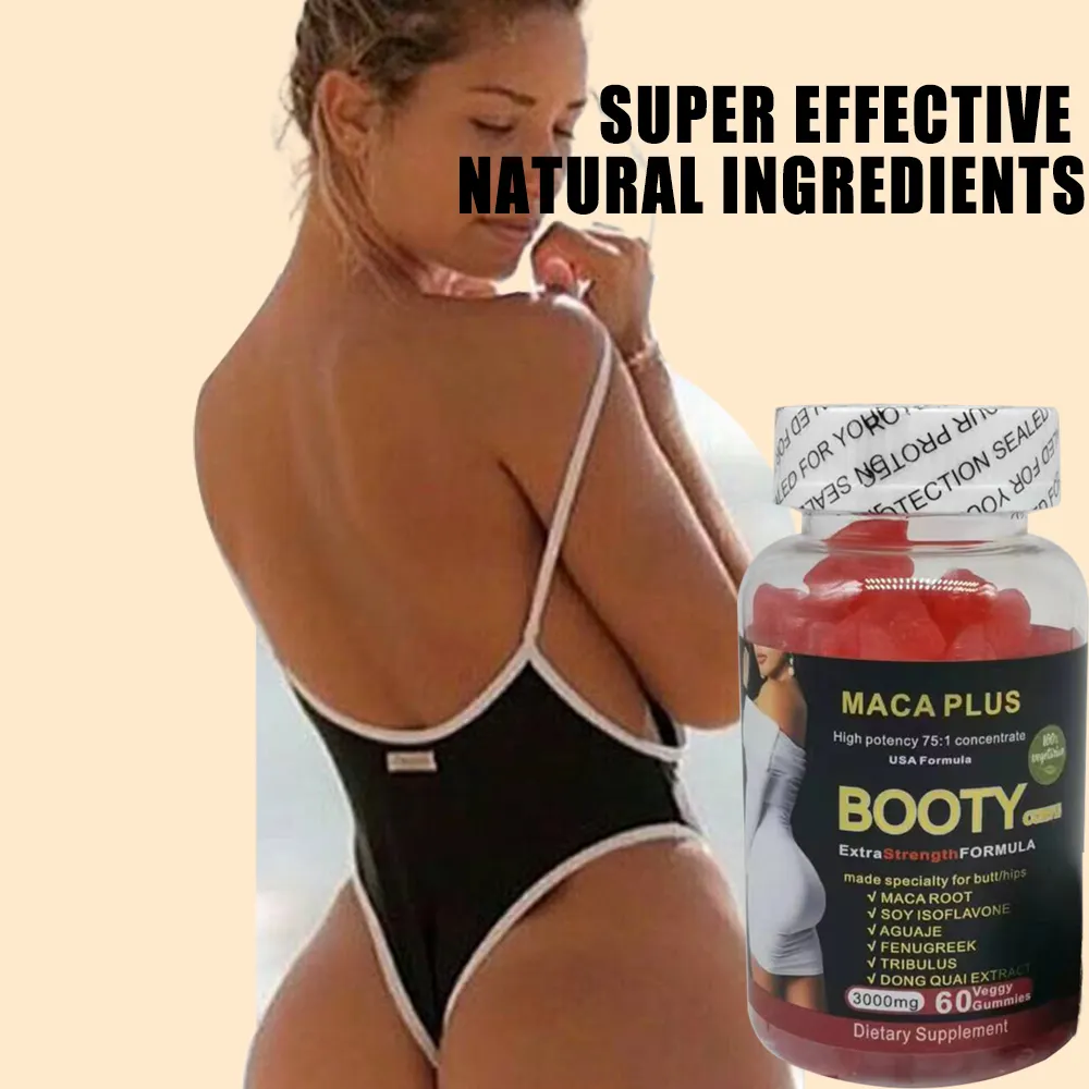 Hot sale OEM hip and butt enlargement products 100%Pure natural ultimate black maca gummies butt hips enlargement