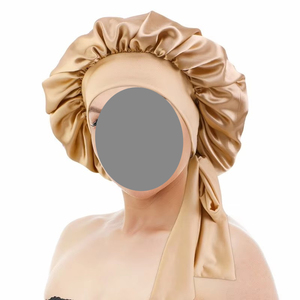 Nouveau Grand <span class=keywords><strong>Bonnet</strong></span> en Soie Satinée Double Couche <span class=keywords><strong>de</strong></span> Haute Qualité <span class=keywords><strong>pour</strong></span> Femmes, Bonnets <span class=keywords><strong>de</strong></span> Douche et <span class=keywords><strong>Nuit</strong></span>, Chapeau <span class=keywords><strong>de</strong></span> <span class=keywords><strong>Nuit</strong></span>, Foulard <span class=keywords><strong>de</strong></span> <span class=keywords><strong>Cheveux</strong></span> avec Logo Personnalisé - Product Image 3