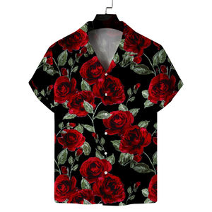 Camisa Hawaiana de Manga Corta con Estampado Floral para Hombre, Camisa Informal de Verano con Diseño Personalizado - Product Image 1