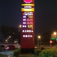 Panneaux d'affichage LED numériques pour stations-service, éclairés, pour la publicité extérieure