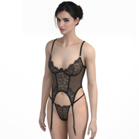 Ensemble de lingerie taille haute personnalisé de haute qualité pour femme, sexy, avec soutien-gorge, culotte string, dentelle brodée et nœud décoratif, à armatures