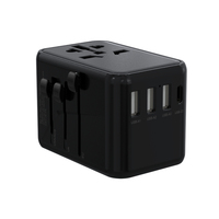 Adaptateur de prise de voyage universel 61W PD à charge rapide, 3 ports USB A, 2 ports Type-C, courant nominal 10A, CE ROHS FCC pour Worldplug