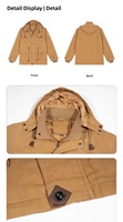 Blouson bomber standard 800 g/m² avec logo personnalisé |   Manteau d'hiver chaud doublé de polaire avec capuche |   Vêtements de rue pour hommes, coupe-vent, longs, décontractés