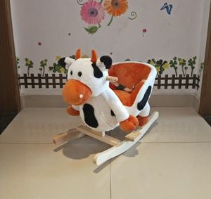 Chaise à <span class=keywords><strong>bascule</strong></span> en peluche de <span class=keywords><strong>vache</strong></span> pour bébé, à roulettes, berceau pour bébés, musique, vente en gros, collection - Product Image 2