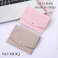 Hongbo Best Selling 18-Color Pebble Leather A6 Binder Wallet Coin Pouch Wristlet with Metal Keyring Filing Product Gift Set