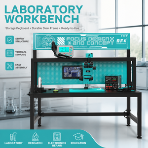 Banco da Lavoro RF4 RT04 per <span class=keywords><strong>Laboratorio</strong></span> <span class=keywords><strong>con</strong></span> Ripiano Portaoggetti e Piedini Regolabili per Laboratori Elettronici, R&D e Stazioni di Riparazione - Product Image 1
