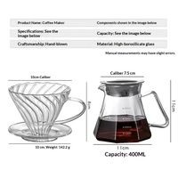 Carafe à café minimaliste en verre borosilicate, forme nuage, pour service, couleur gris fumé